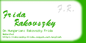 frida rakovszky business card